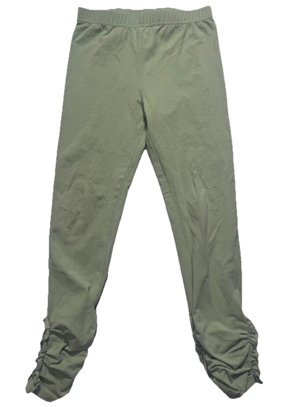 Cheeky Plum Boutique Girls Leggings Sage Green Ruched Bow Size 6